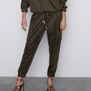 NWT Zara cargo joggers, olive green, size xs